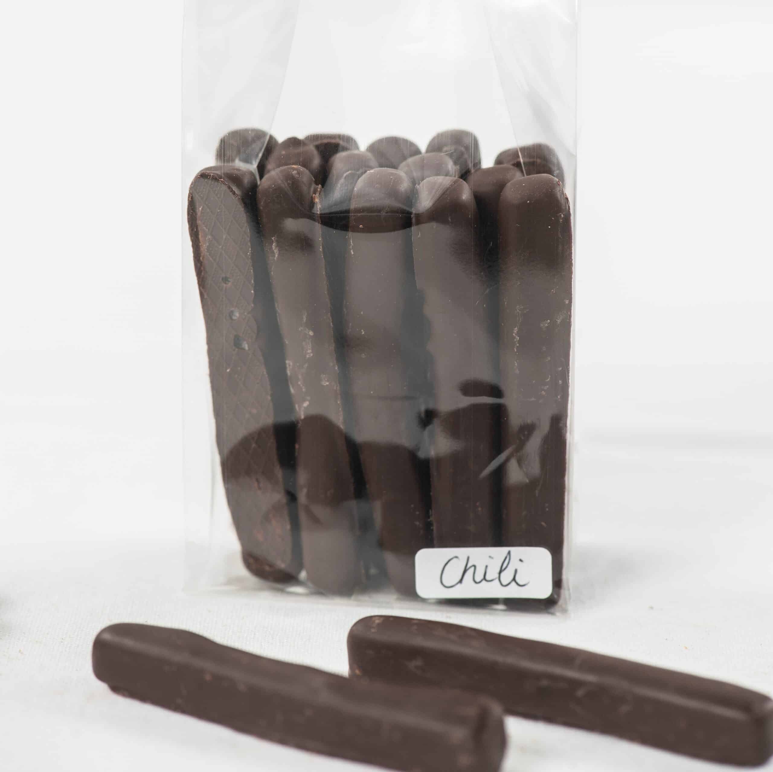 Fruitstaafjes overtrokken met pure chocolade