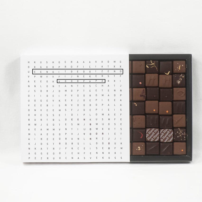 Luxedoos met 49 artisanale pralines vaderdag
