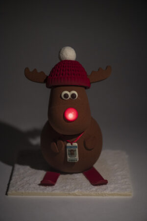 Rudolph met lampje in neus